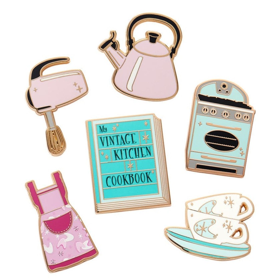 Erstwilder Enamel Pins | Vintage Kitchen Enamel Pin Pack - 6 Piece