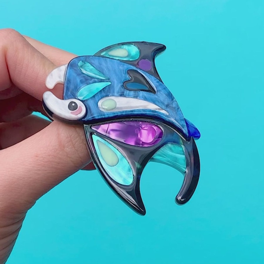 Erstwilder Brooches | The Mercurial Manta Ray Brooch