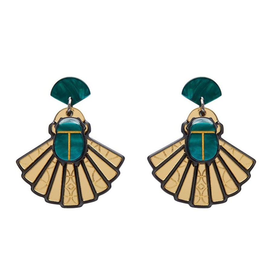 Erstwilder Earrings | The Heart Of Egypt Scarab Drop Earrings