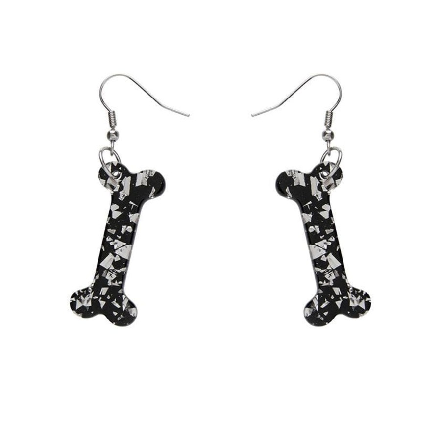 Erstwilder Essential Earrings | Bones Chunky Glitter Resin Drop Earrings - White