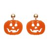 Erstwilder Essential Earrings | Pumpkin Glitter Statement Earrings - Orange