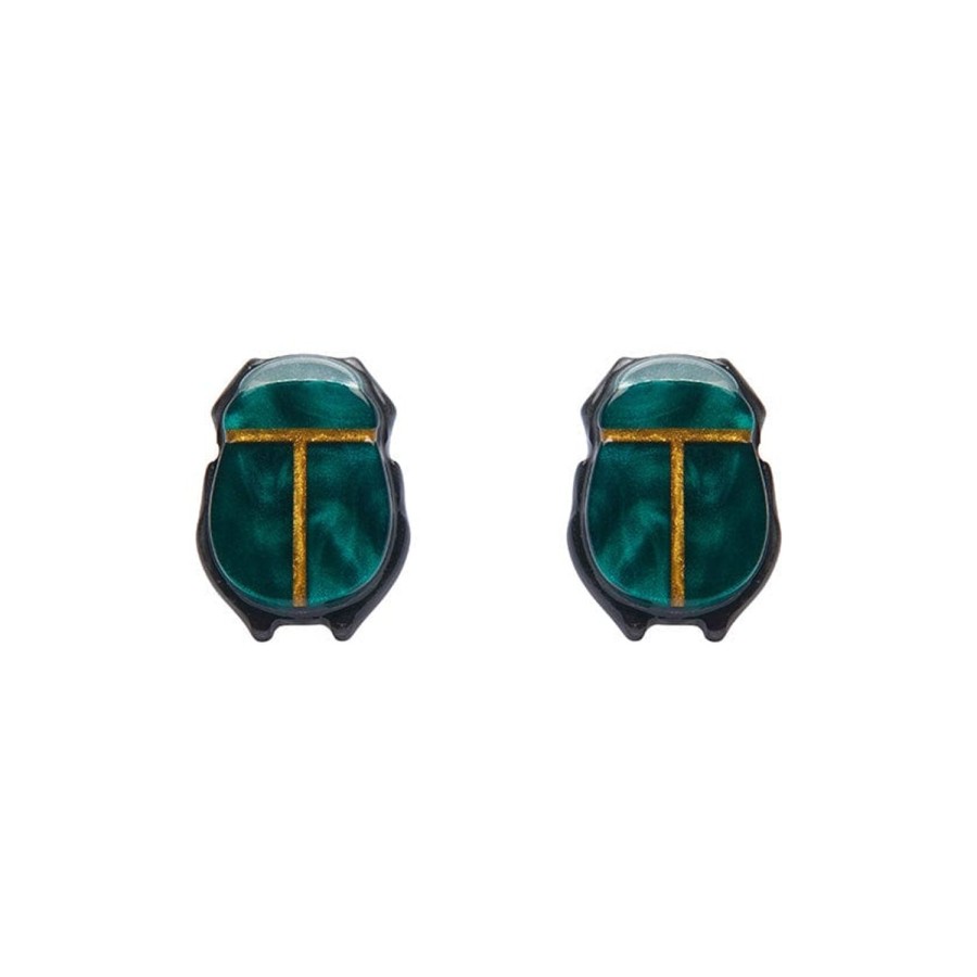 Erstwilder Earrings | The Heart Of Egypt Scarab Stud Earrings