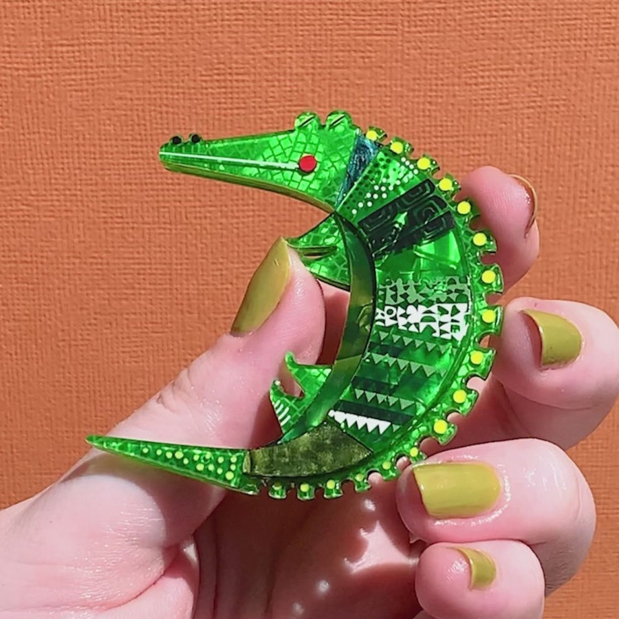 Erstwilder Brooches | A Crocodile Named Growl Brooch