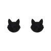 Erstwilder Essential Earrings | Cat Head Ripple Resin Stud Earrings - Black