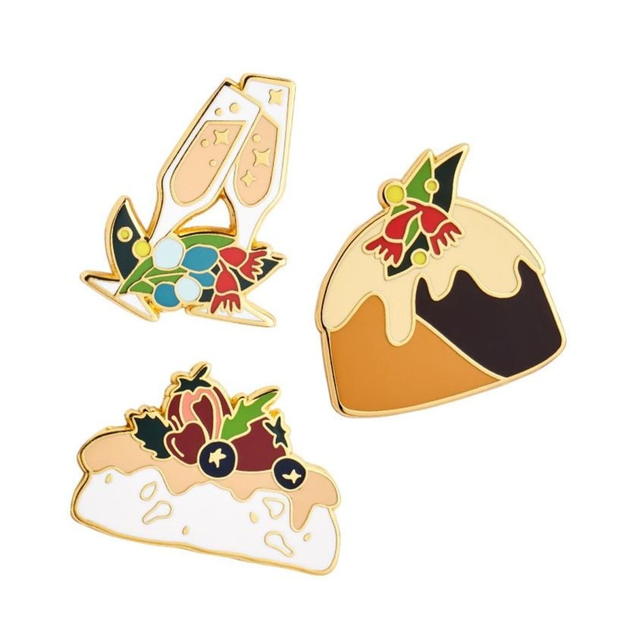 Erstwilder Enamel Pins | An Australian Christmas Food & Drink Enamel Pin Pack - 3 Piece