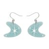 Erstwilder Essential Earrings | Atomic Boomerang Glitter Drop Earrings - Blue