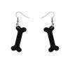 Erstwilder Essential Earrings | Bones Glitter Resin Drop Earrings - Black