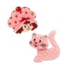 Erstwilder Hair Clips & Claws | Strawberries And Custard Hair Clips Set - 2 Piece