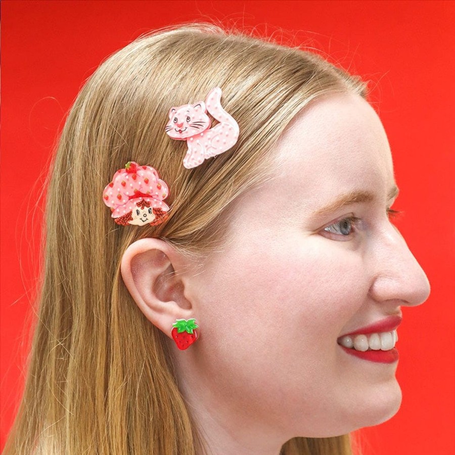 Erstwilder Hair Clips & Claws | Strawberries And Custard Hair Clips Set - 2 Piece