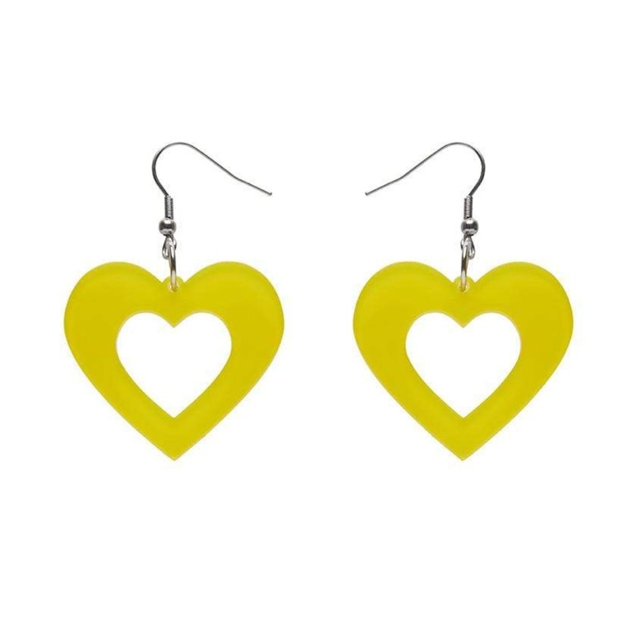 Erstwilder Essential Earrings | Heart Bubble Resin Drop Earrings - Yellow