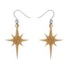 Erstwilder Essential Earrings | Atomic Star Glitter Drop Earring - Gold