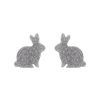 Erstwilder Essential Earrings | Bunny Glitter Resin Stud Earrings - Silver