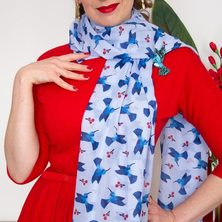 Erstwilder Scarves | Hyacinth Hummingbird Neck Scarf