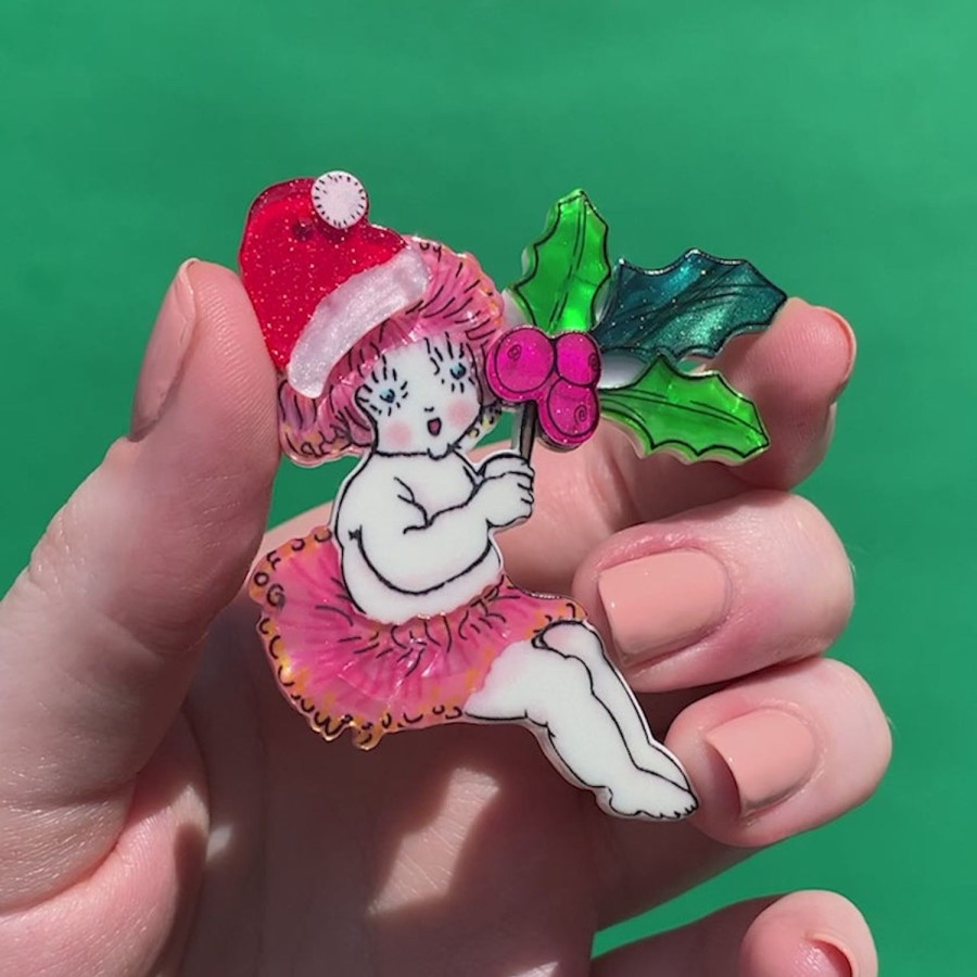 Erstwilder Brooches | Little Ragged Christmas Blossom Brooch