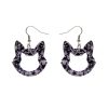 Erstwilder Essential Earrings | Cat Head Chunky Glitter Resin Drop Earrings - Purple