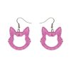 Erstwilder Essential Earrings | Cat Head Glitter Resin Drop Earrings - Pink