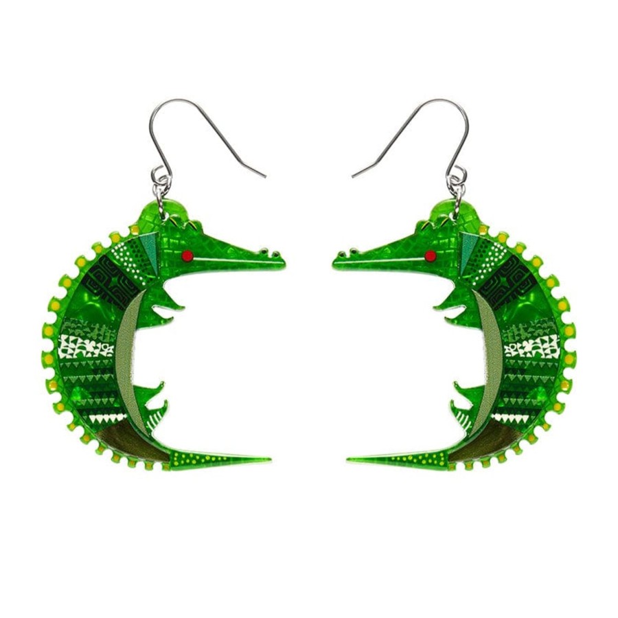 Erstwilder Earrings | A Crocodile Named Growl Drop Earrings