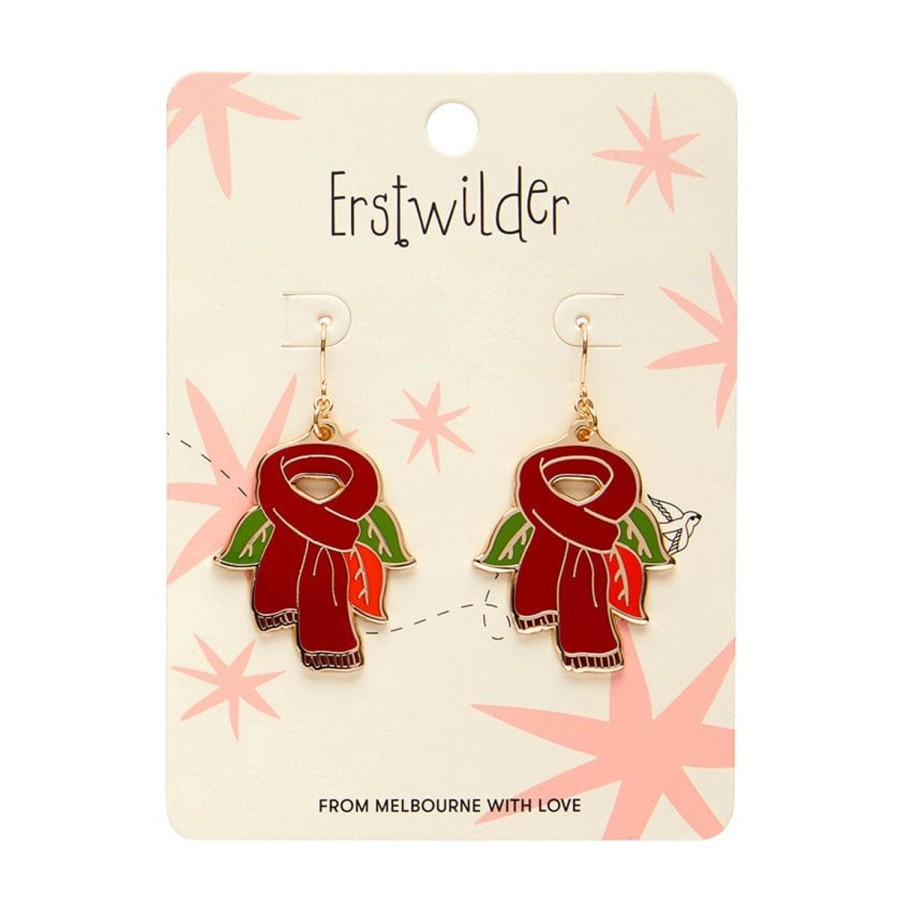 Erstwilder Enamel Earrings | Scarf Souvenir Enamel Drop Earrings