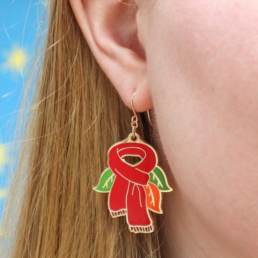 Erstwilder Enamel Earrings | Scarf Souvenir Enamel Drop Earrings