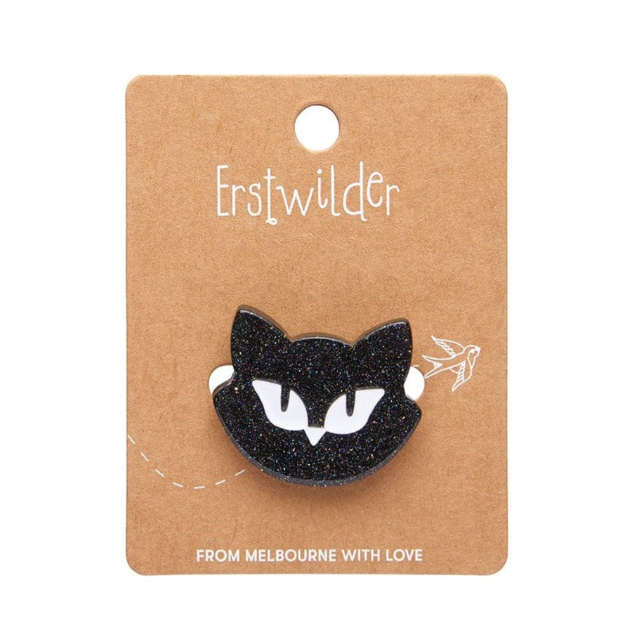 Erstwilder Brooches | Shadow The Cat Mini Brooch