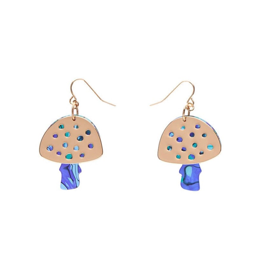 Erstwilder Essential Earrings | Mushroom Textured Resin Drop Earrings - Blue