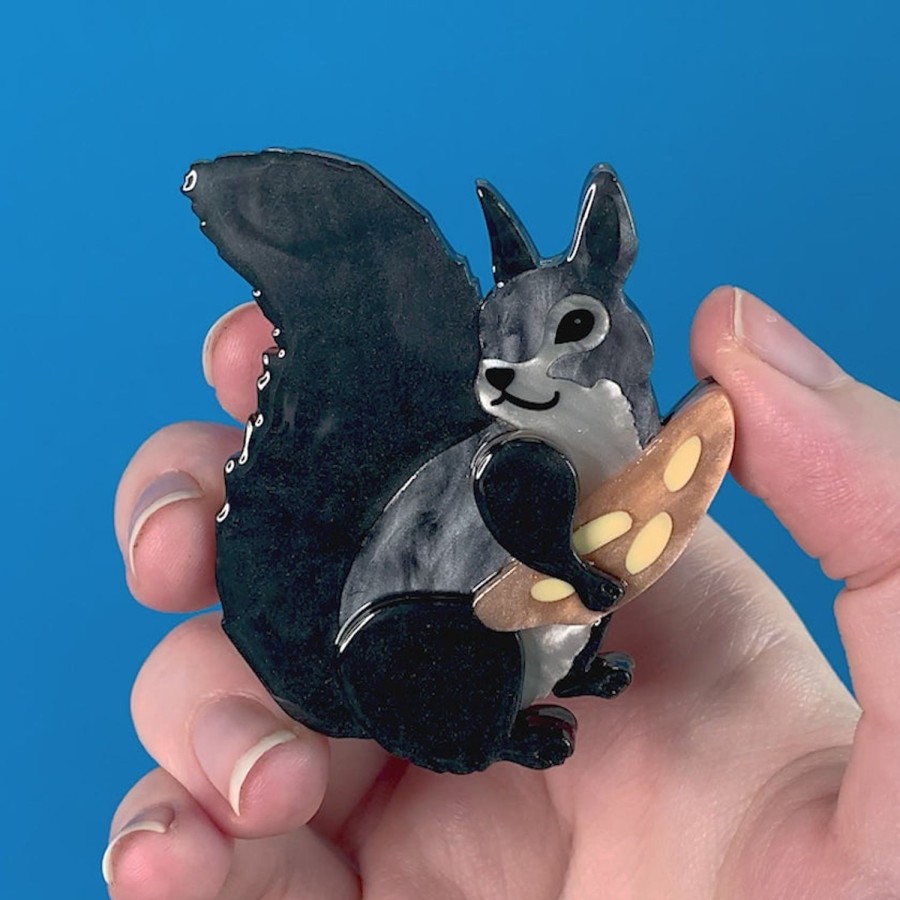 Erstwilder Brooches | Bellisimo Black Squirrel Brooch