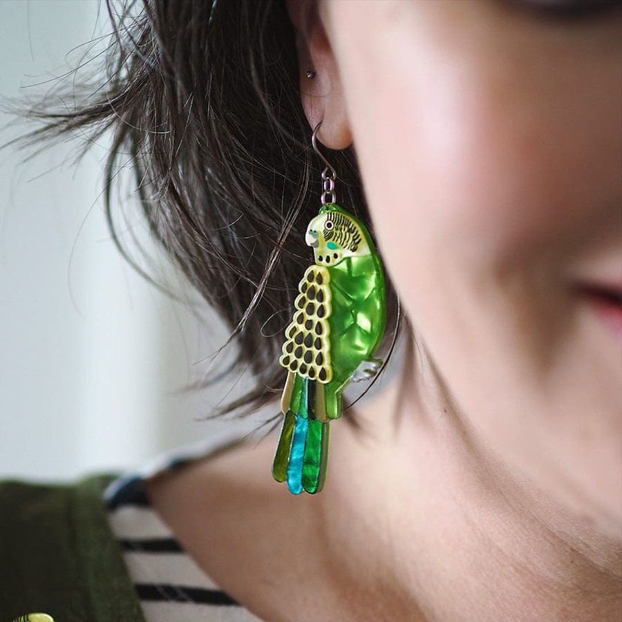 Erstwilder Earrings | Flossie The Budgie Drop Earrings