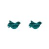 Erstwilder Essential Earrings | Bird Ripple Glitter Resin Stud Earrings - Green