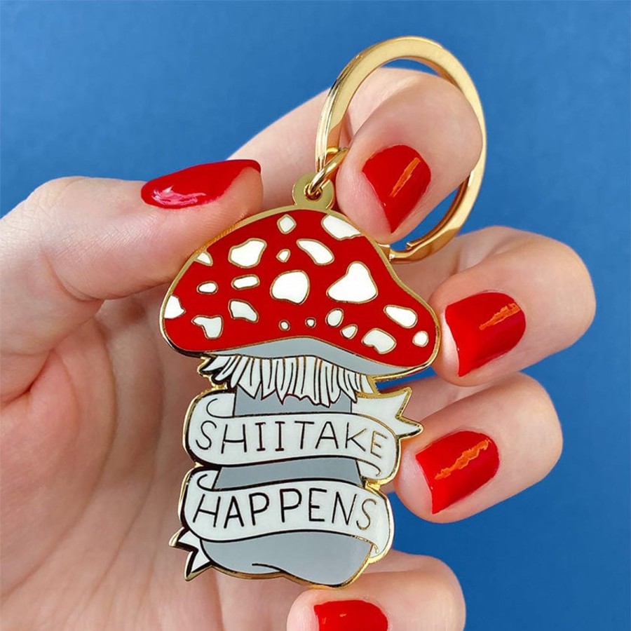 Erstwilder Enamel Key Rings | Shiitake Happens Enamel Key Charm