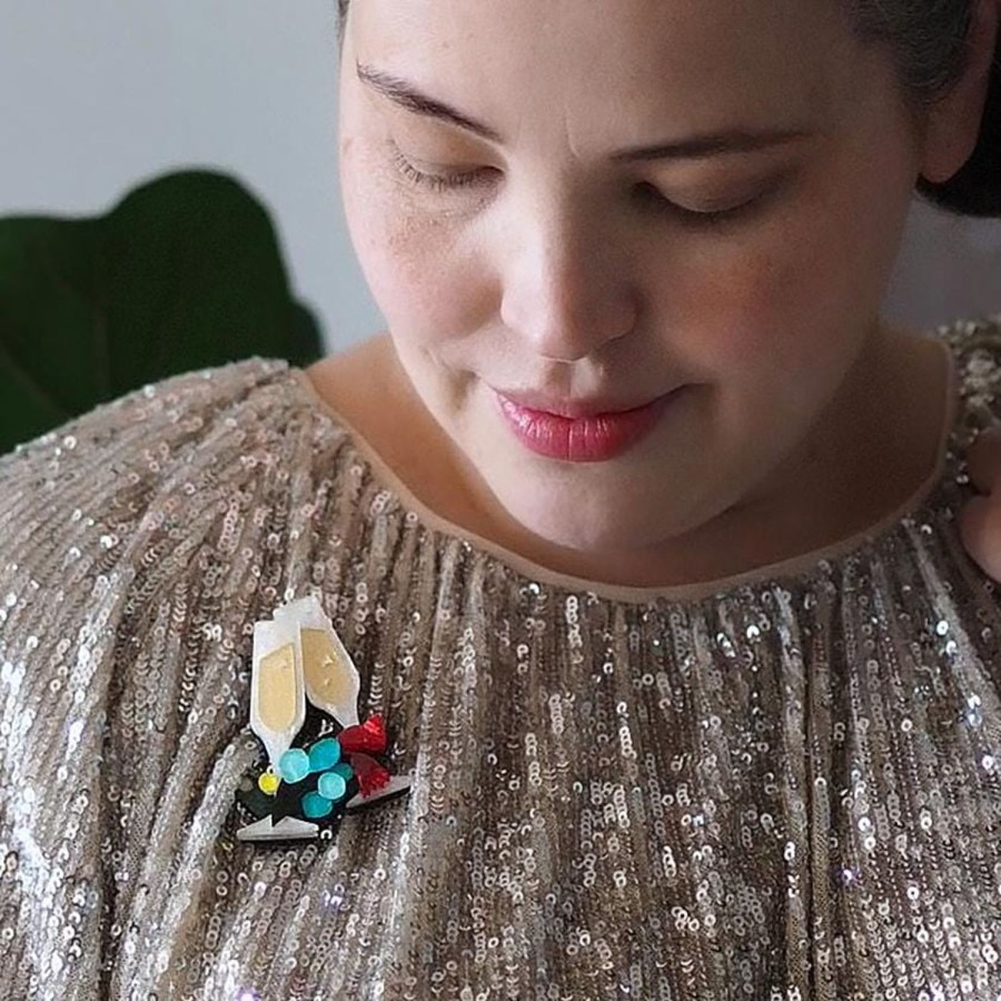 Erstwilder Brooches | A Champagne Christmas Brooch