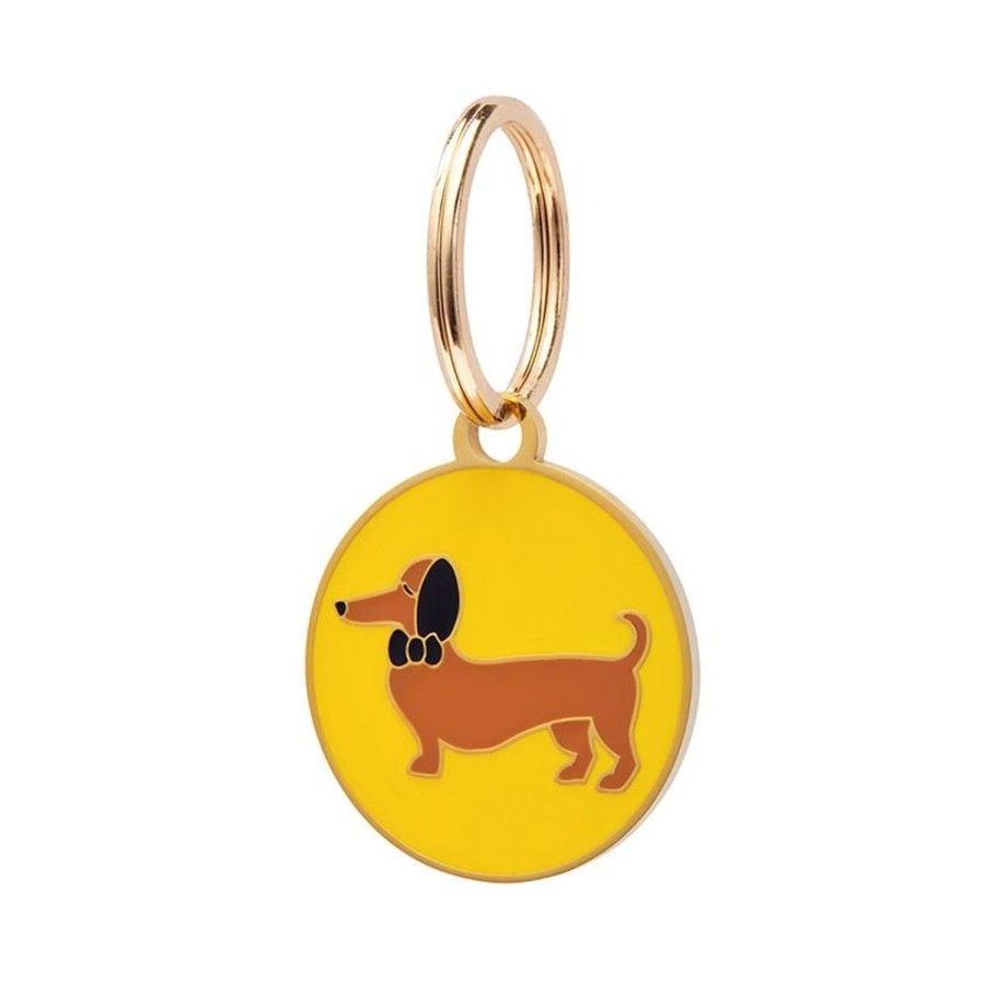 Erstwilder Enamel Key Rings | Spiffy The Sausage Dog Enamel Pet Charm