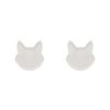 Erstwilder Essential Earrings | Cat Head Glitter Resin Stud Earrings - White