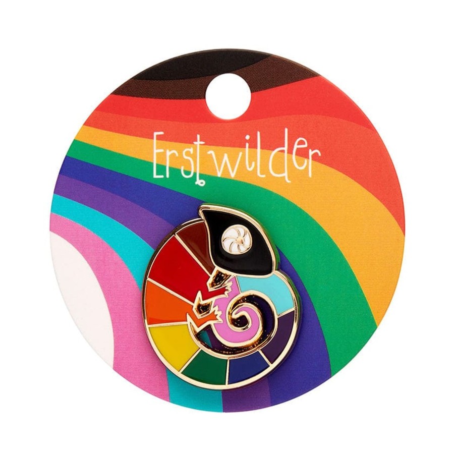 Erstwilder Enamel Pins | Carmel'S Colourful Chameleon Enamel Pin