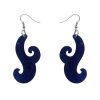 Erstwilder Essential Earrings | Nouveau Ripple Glitter Resin Drop Earrings - Dark Blue