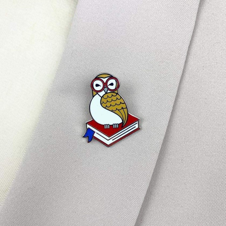 Erstwilder Enamel Pins | Studious Snow Owl Enamel Pin