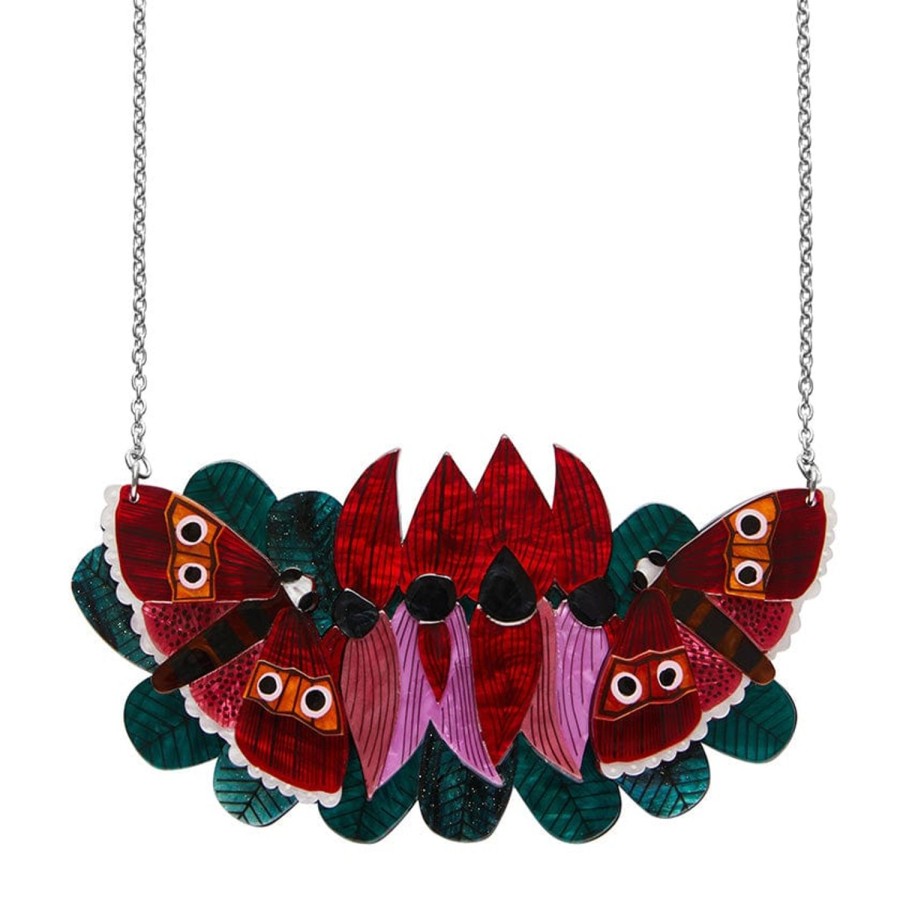 Erstwilder Necklaces | A Moth Amongst The Desert Peas Necklace