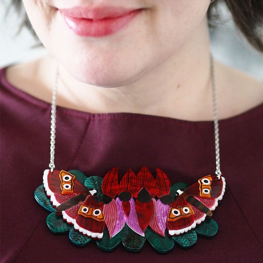 Erstwilder Necklaces | A Moth Amongst The Desert Peas Necklace