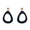 Erstwilder Essential Earrings | Statement Ripple Resin Tear Drop Earrings - Black