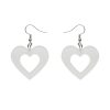 Erstwilder Essential Earrings | Heart Bubble Resin Drop Earrings - White