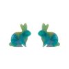 Erstwilder Essential Earrings | Bunny Mottled Resin Stud Earrings - Green