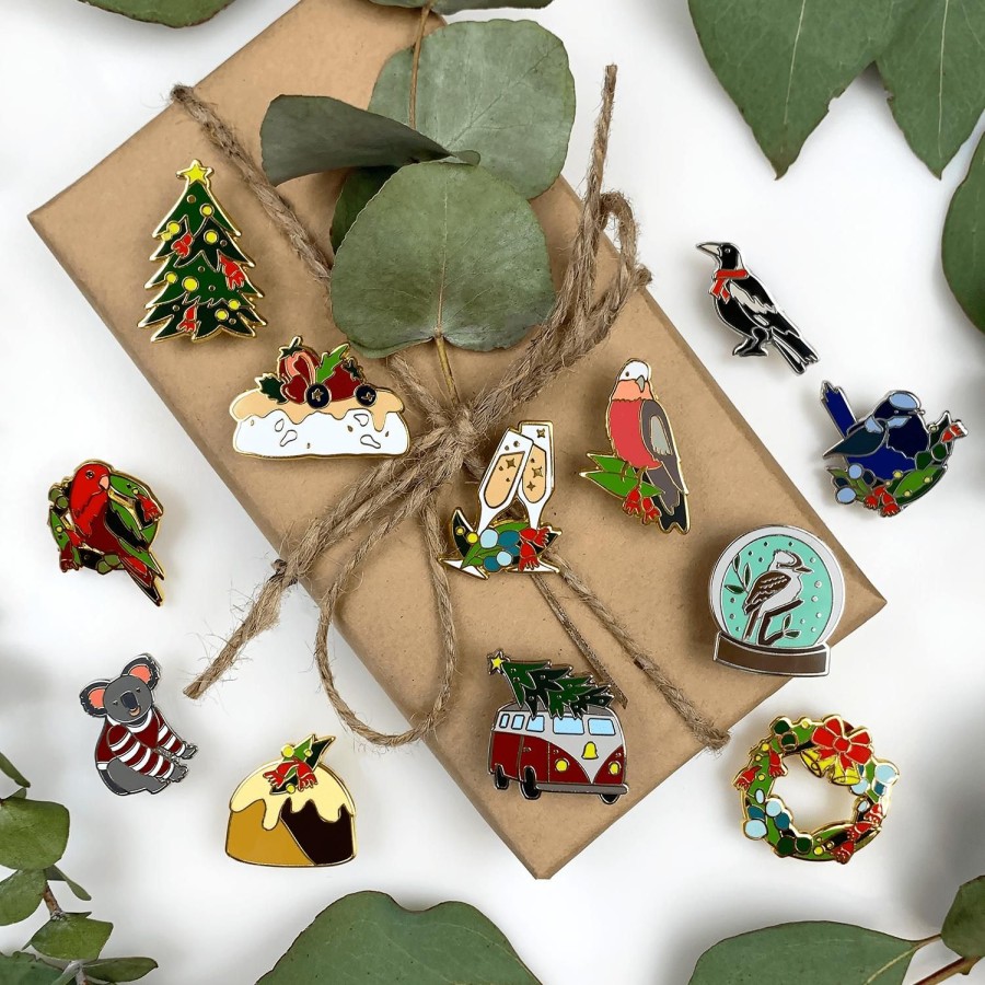 Erstwilder Enamel Pins | An Australian Christmas Complete Enamel Pin Pack - 12 Piece