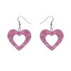 Erstwilder Essential Earrings | Heart Ripple Resin Drop Earrings - Mauve