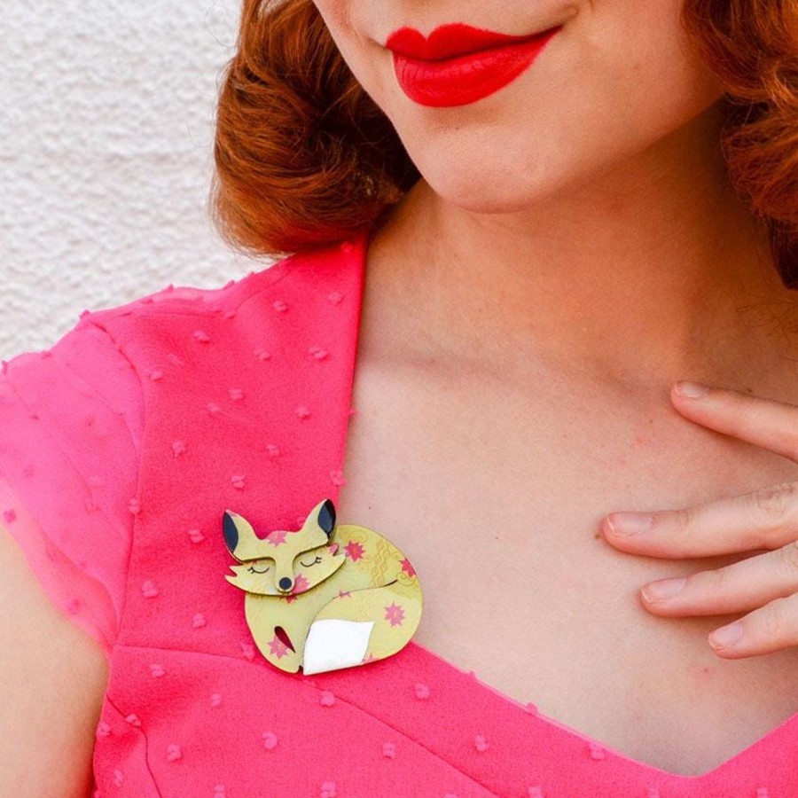 Erstwilder Brooches | Sacha Sleeping Fox Brooch