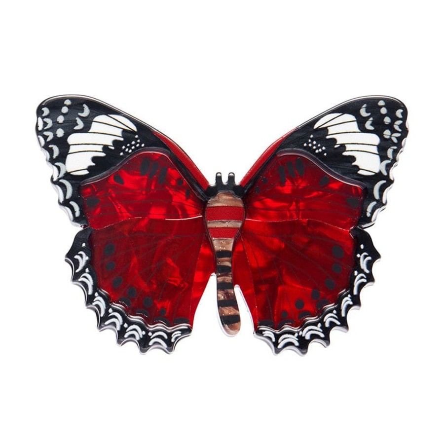 Erstwilder Brooches | Wings Laced In Red Brooch