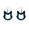 Erstwilder Essential Earrings | Cat Head Lava Resin Drop Earrings - Green