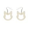 Erstwilder Essential Earrings | Cat Head Glitter Resin Drop Earrings - White