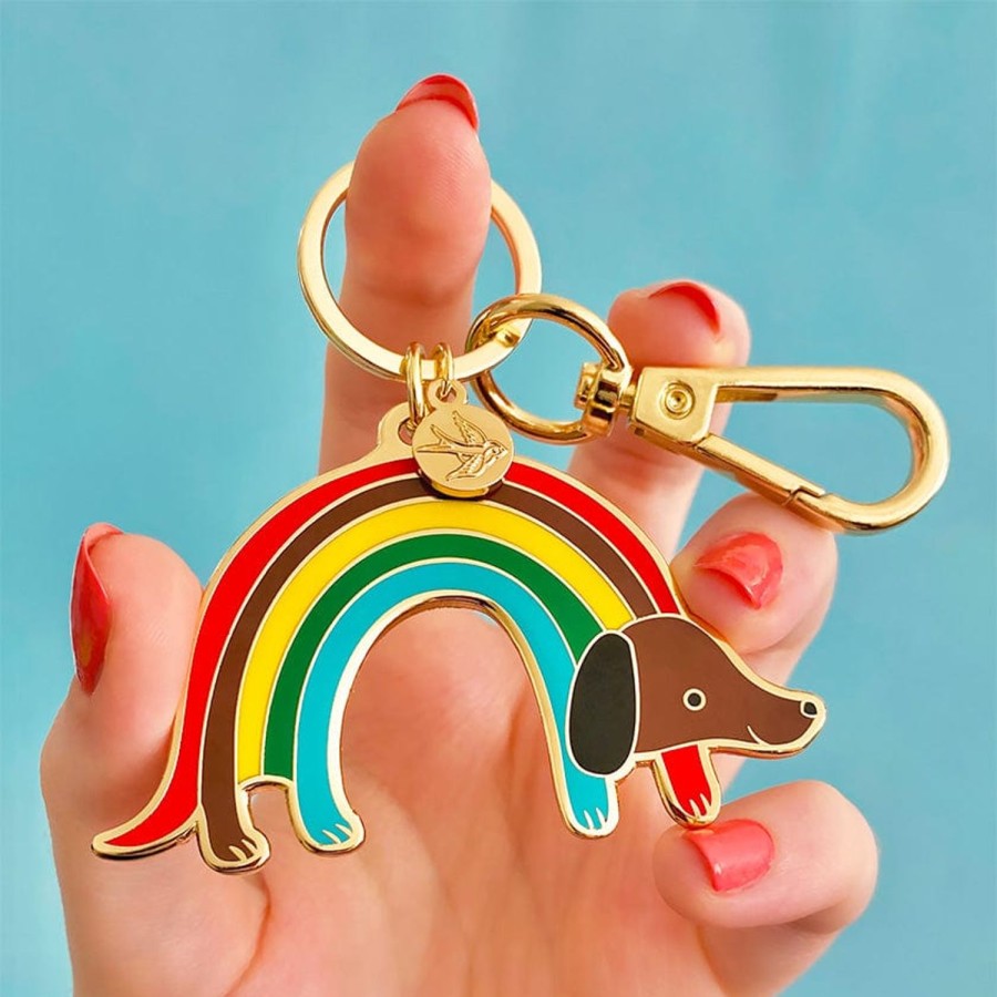 Erstwilder Enamel Key Rings | Rainbow Ruff Key Ring