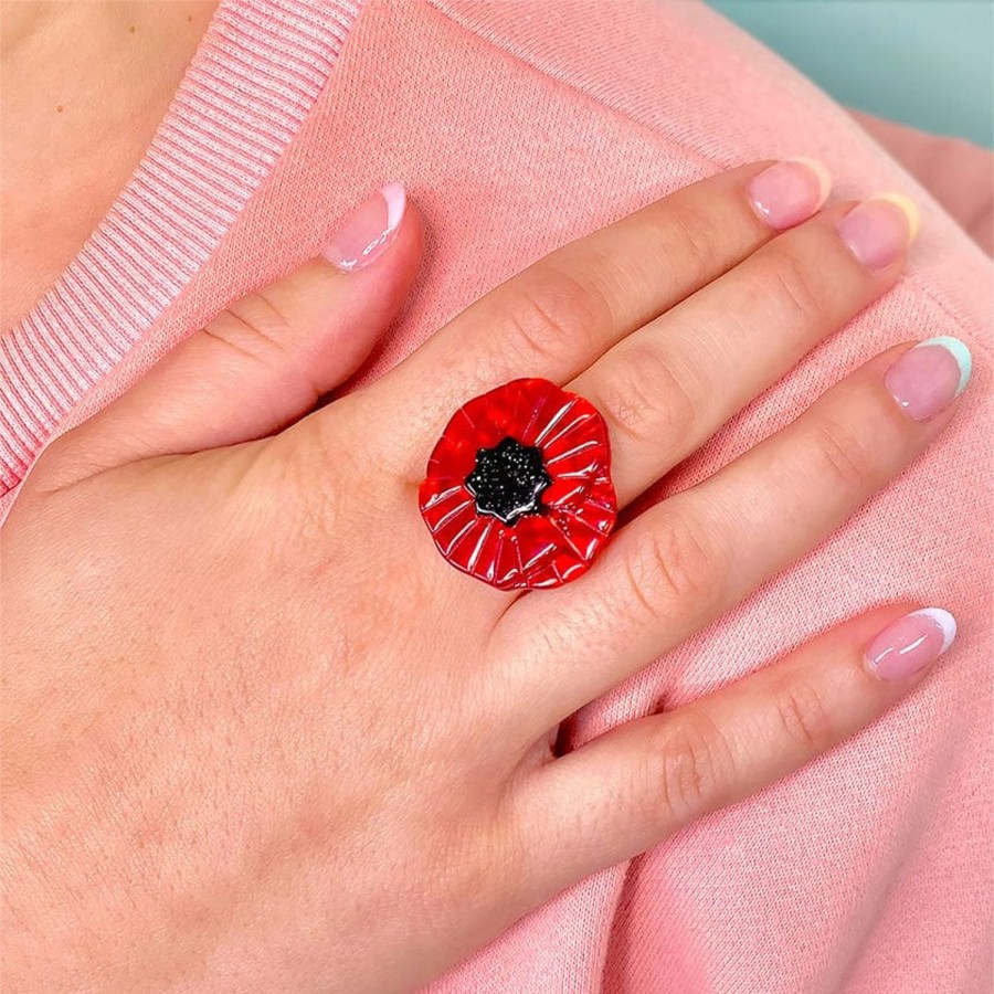 Erstwilder Rings | Poppy Field Statement Ring