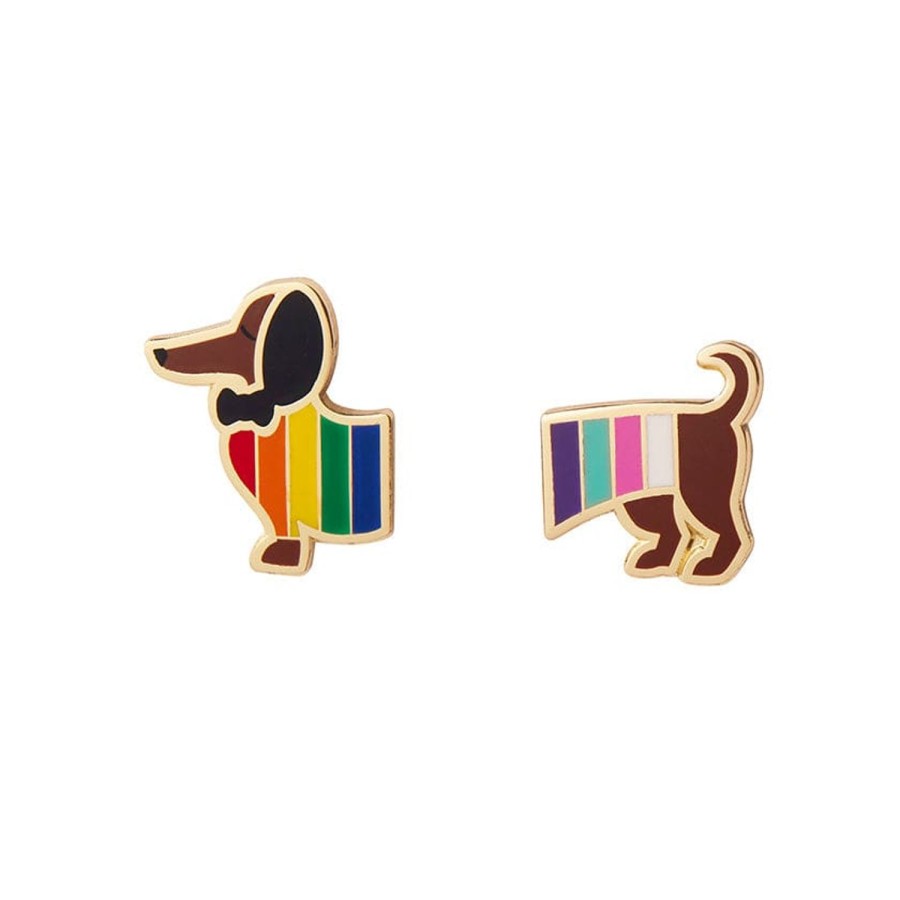 Erstwilder Enamel Earrings | Spiffy The Supportive Dog Enamel Earrings