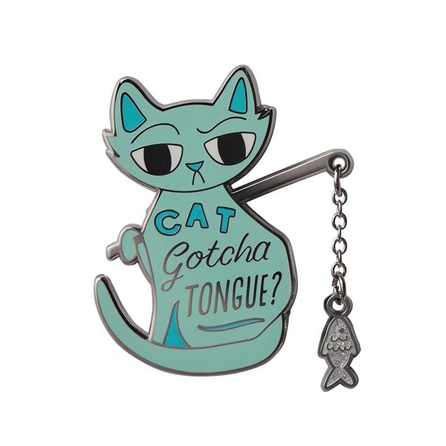 Erstwilder Enamel Pins | Cat Got Your Tongue Enamel Pin